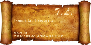 Tomsits Levente névjegykártya
