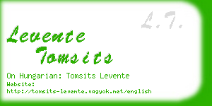levente tomsits business card